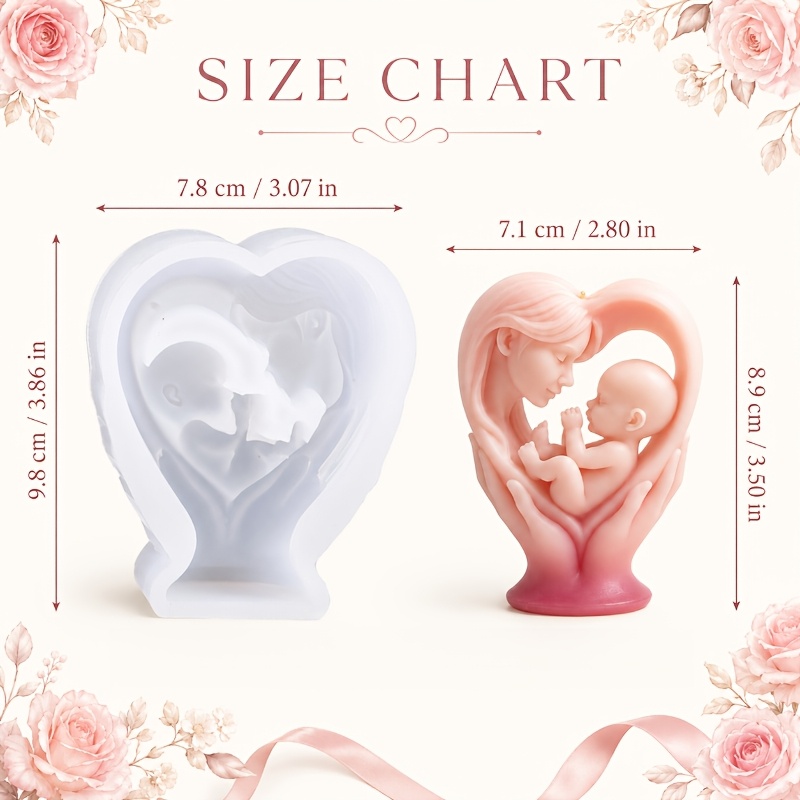 Image of Resin Casting Molds - Mother Holding With Loving Care Silicone Mold, , Resin Plaster Candle Mold, Decor, Suitable For Decorating Rooms, Bedrooms, Postpartum , Mother's Day.