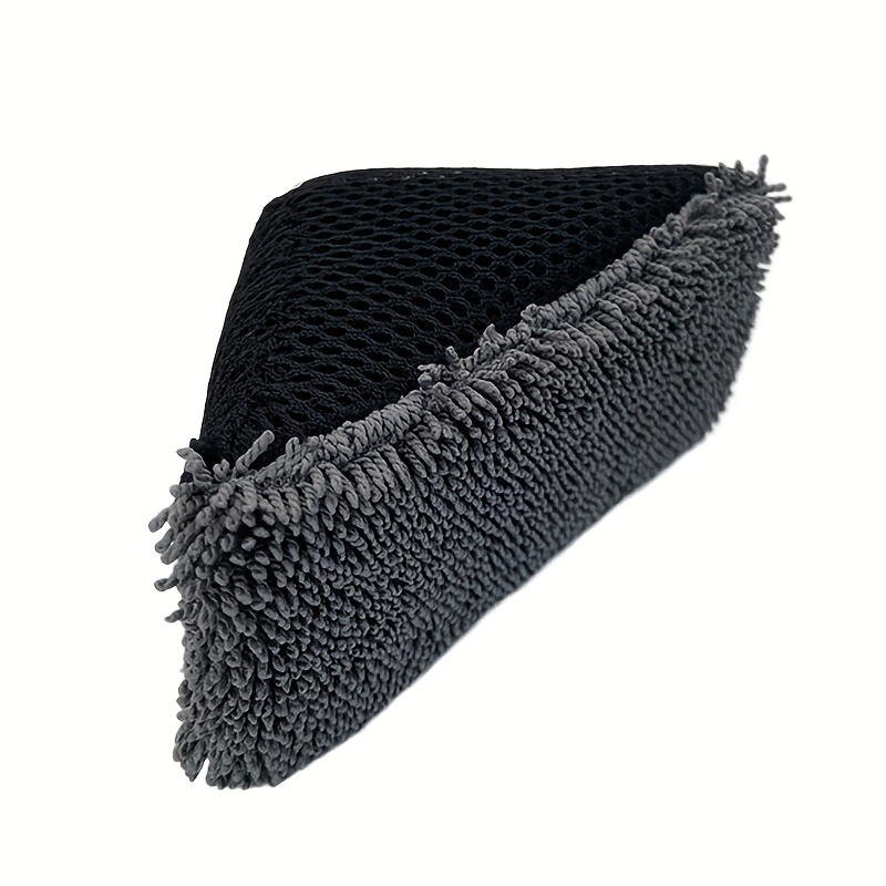 TEMU 1pc Triangle Car Waxing Sponge Microfibre Interior Cleaning Sponges Auto Body Polishing Tools Cars , Without Battery