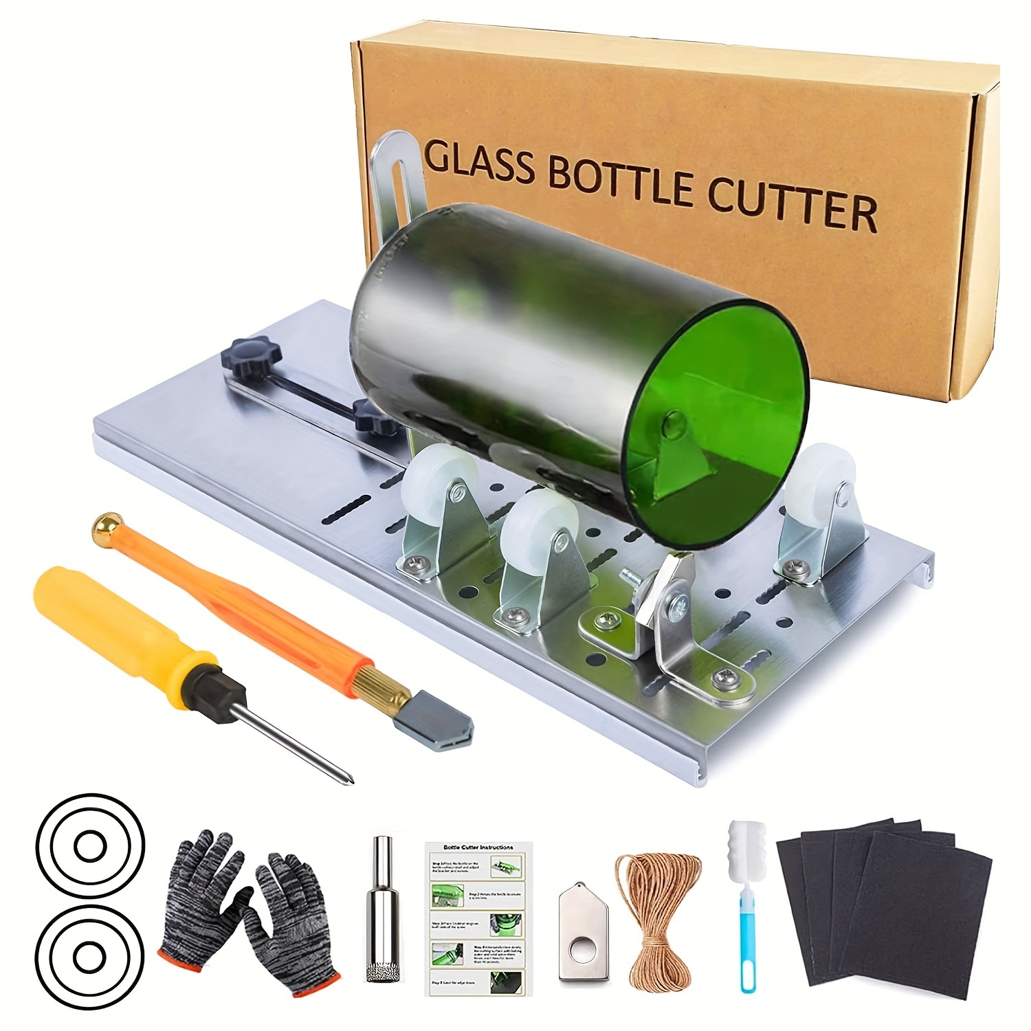 

Silvery Glass Bottle Cutter, Cut Round Glass Bottles, Diy Tool, Glass Cutting Knife