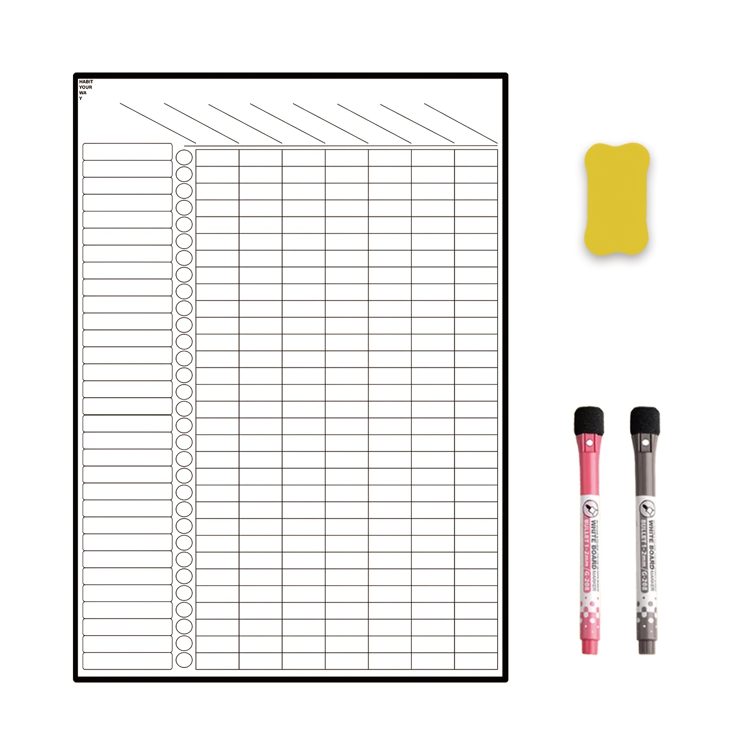 Image of Magnetic Dry Erase Planning Board - 16.5 X 11.8 Inches, Versatile Checklist, Task And Habit Monitor, Monthly And Weekly Home , Suitable For Kitchen And Office Use
