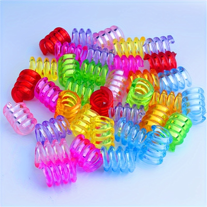 Image of 40pcs Set Of Large-hole Beads For Braiding, Hair Accessories For, Braided Hair Hoop Rings, Wig Dreadlock Diy Decorations, Random Colors