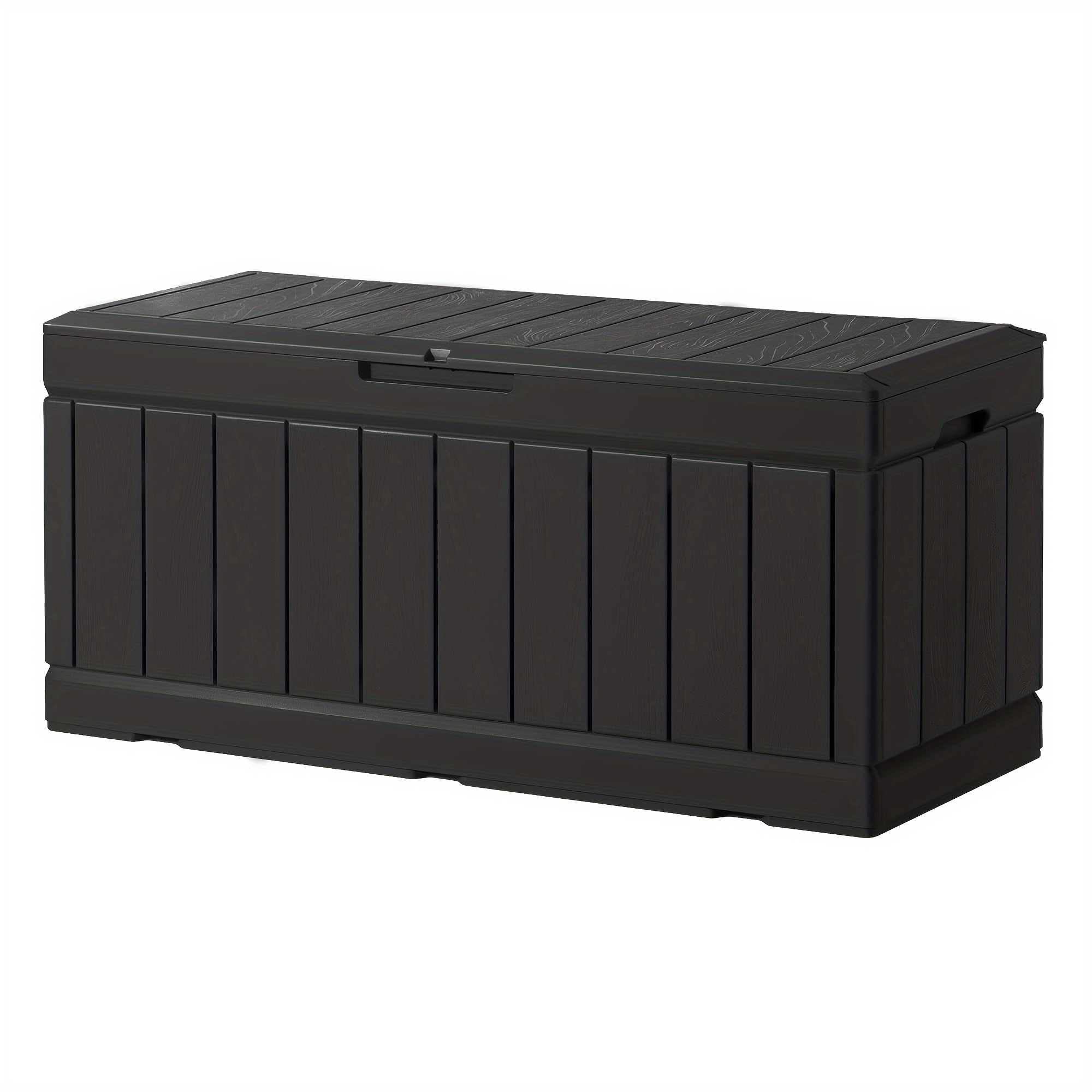 TEMU Boîte de rangement extérieure verrouillable en résine de 88 gallons, banc de rangement grand avec coussin étanche pour patio, cour arrière,