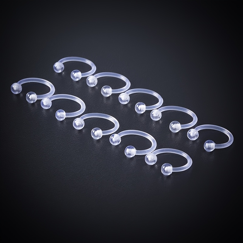 Clear Acrylic Hoop Earrings & Nose Ring Set