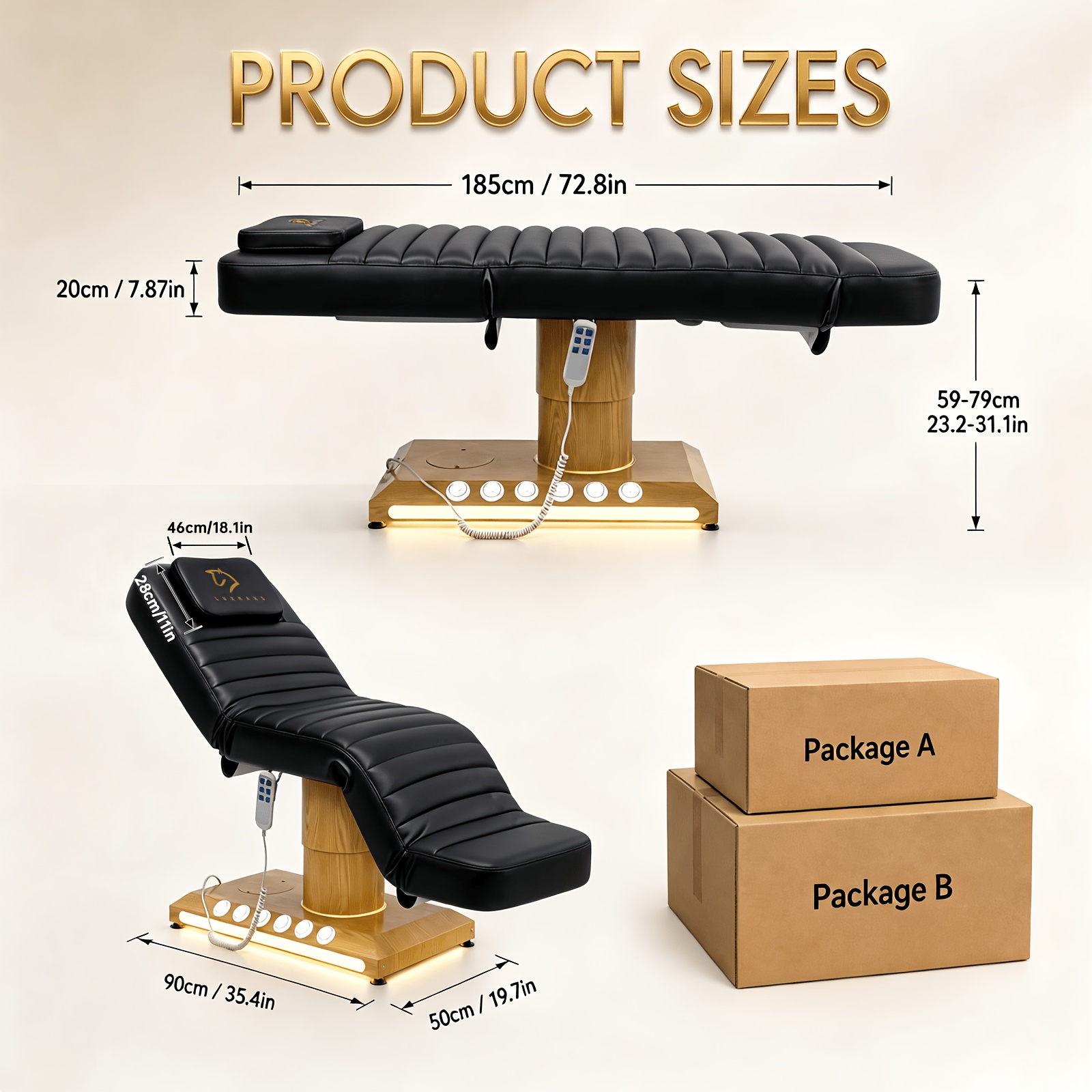 full electrical massage table, 3 motors facial chair with remote and   controller, tattoo chair for esthetician with pillow, beauty bed with removable headrest for spa, salon, waxing Product details 2