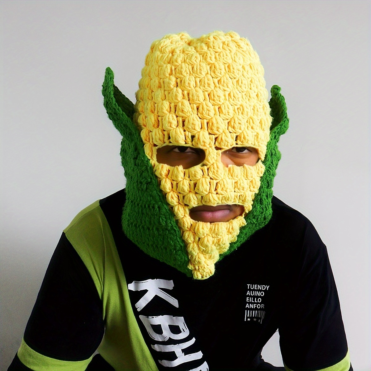 

Funky Corn-shaped Crochet Beanie - Soft Acrylic, Hand Washable, Parties & Pranks