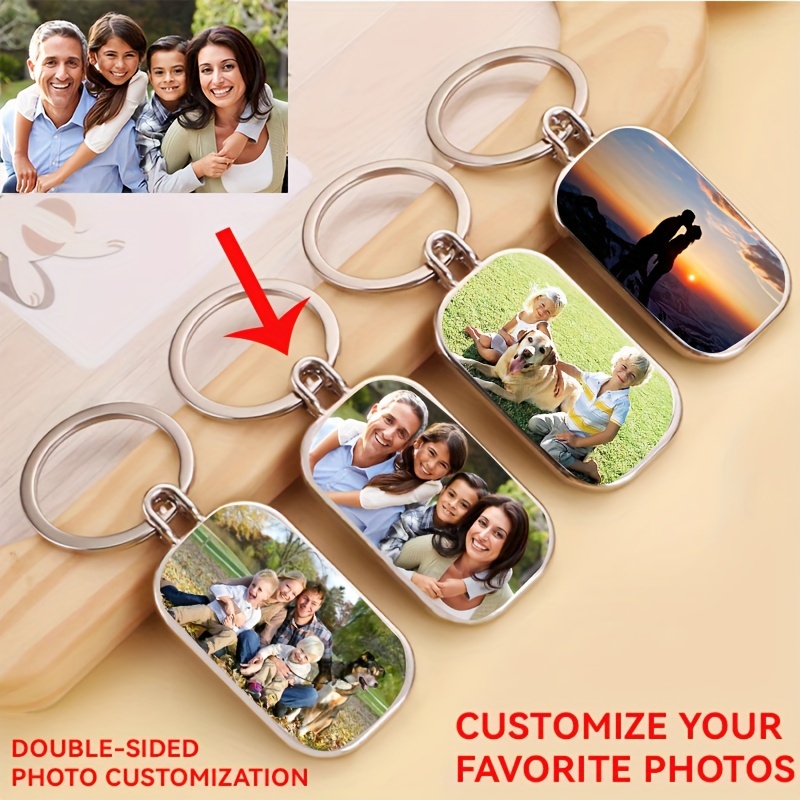 

Photo Customization Keychains, Double Sided Picture Metal Key Rings For Graduation, Family, Couples, And Pet