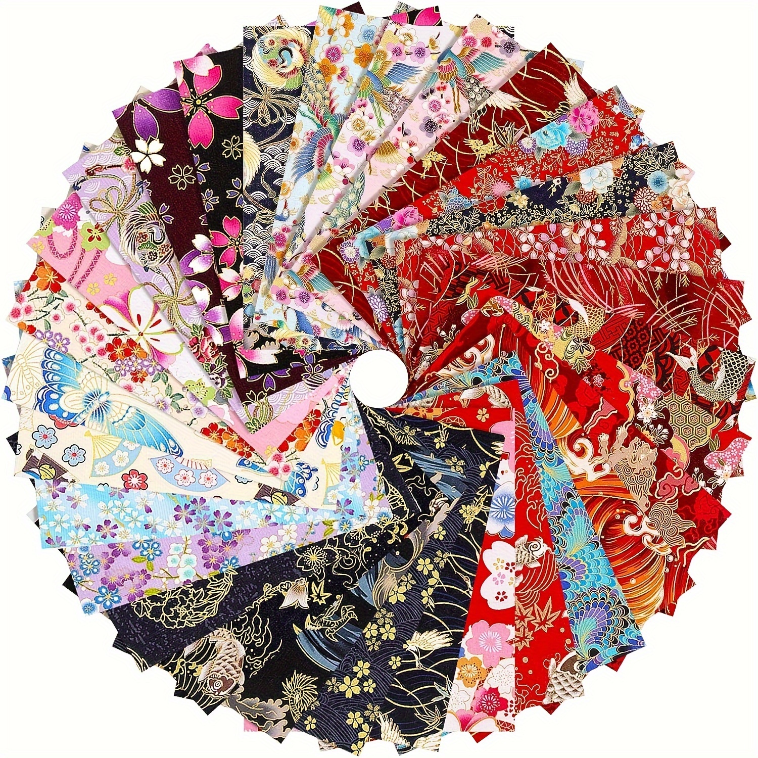 TEMU 30pcs Bronzing Traditional Japanese Style Cotton Fabric, Precut Printed Fabric, Sewing Supplies For   Sewing, Diy Bow And Diy Clothing Crafts Quilters Gifts