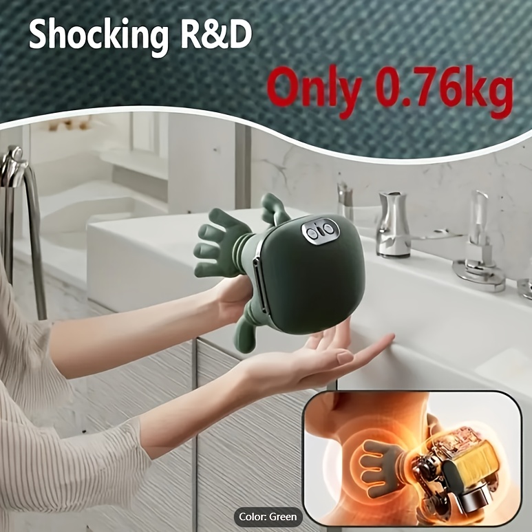 USB Rechargeable Deep Tissue Massager, 8-Claw - Portable Finger for Neck, Back, Shoulders, And Legs - Perfect Gift for Men And Women, Waist, Trapezius Massager Wireless Portable Hot Compress Neck And Shoulder Massager, 5D Kneading Full Body