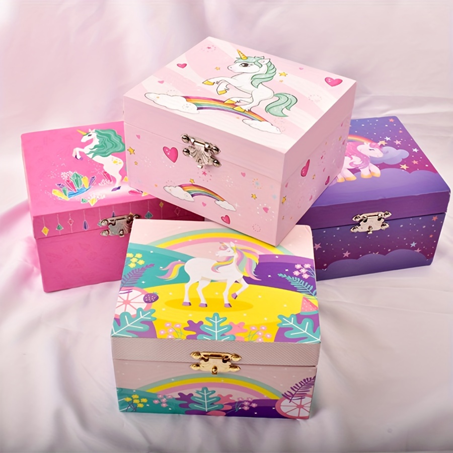 

Adorable Rainbow Unicorn Music Box Creative Jewelry Storage Box Birthday Gift