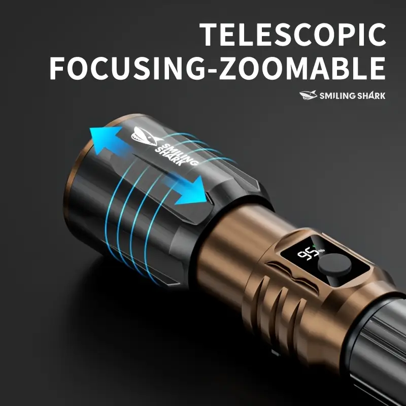 1pc rechargeable flashlights m60 led long range high power multi functional handheld flash light with lcd display power bank function for emergency security camping Product details 3