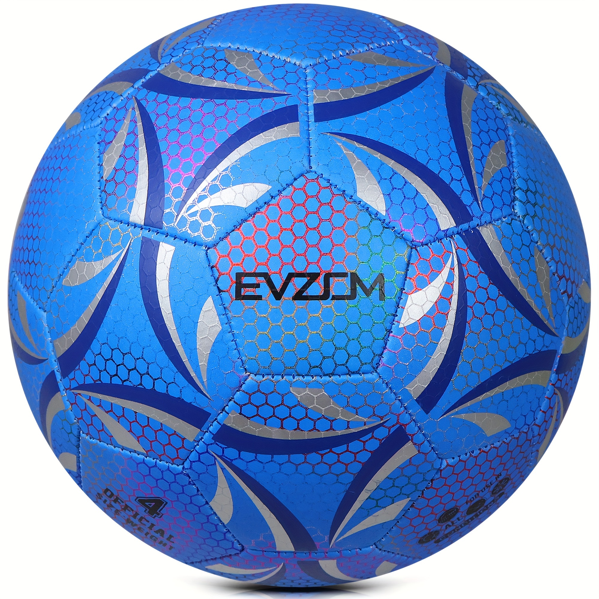 

Illuminated Glow-in-the-dark Soccer Ball - Size 4, Durable Pu Material, Machine-sewn For Adult Unisex, Ideal For Training & , Hexagon-pattern Design, Suitable For Ages 14+