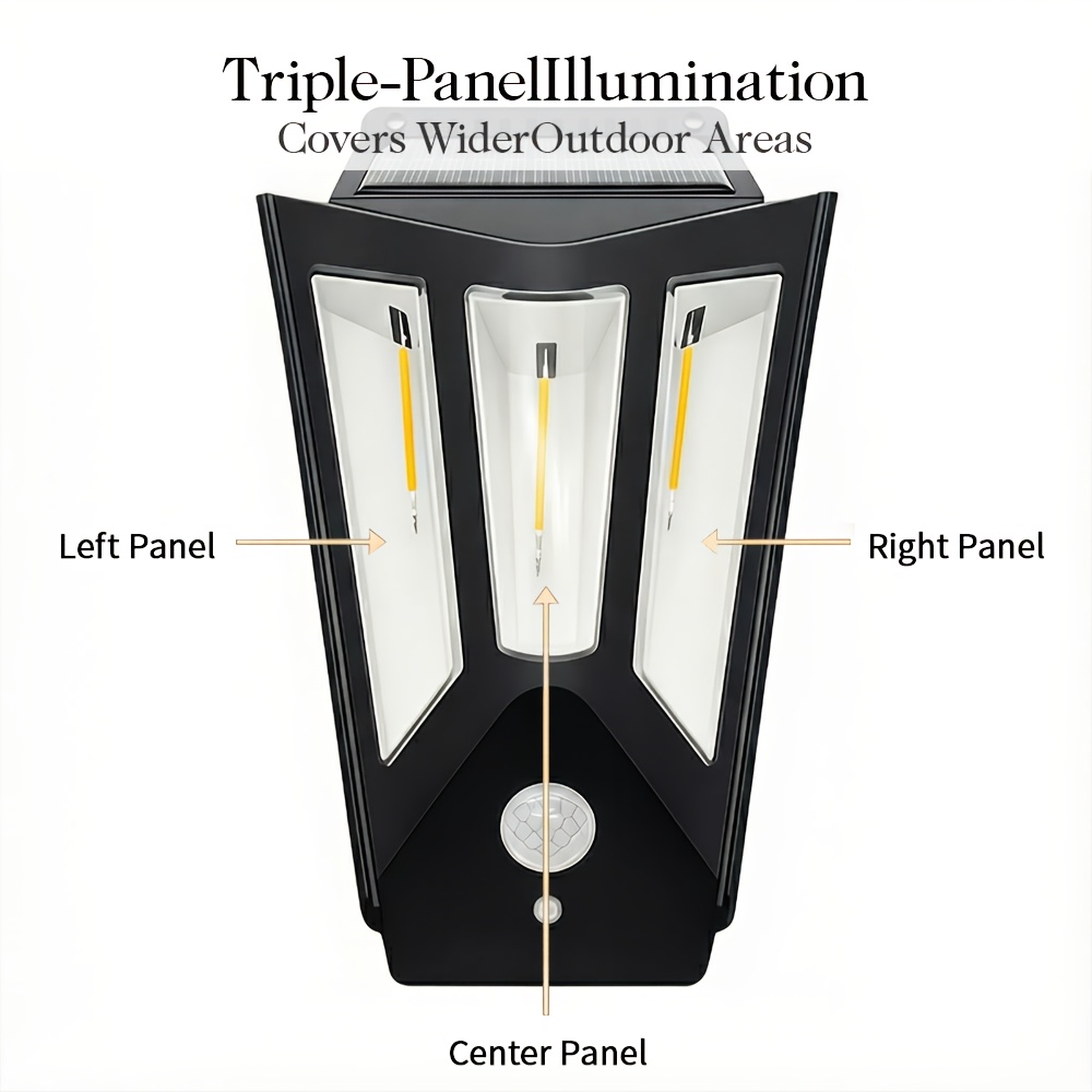 Image of Solar Filament Wall Lamp, High-quality Outdoor Light Strip Motion Detection, 3 Adjustable Of Led, Suitable For Garden, Courtyard, Villa Decoration, Solar Wall-mounted Lighting | Elegant Light Texture