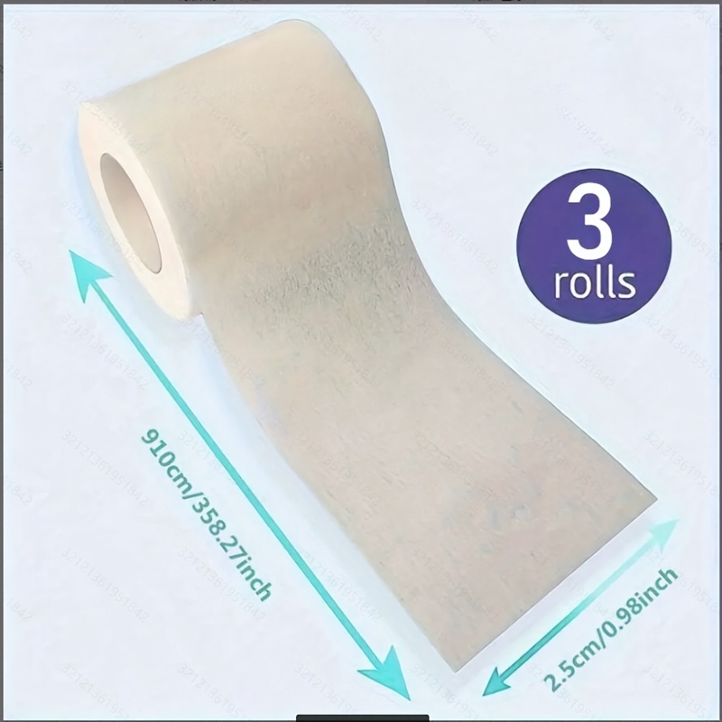 Image of 3 Rolls Of Micro- Sports Tape - Hypoallergenic, Breathable, No Residue, Suitable For Gym, Fitness, Durable Material, Essential For Athletes And Fitness Enthusiasts, Gym Essentials, Flexible Wrapping