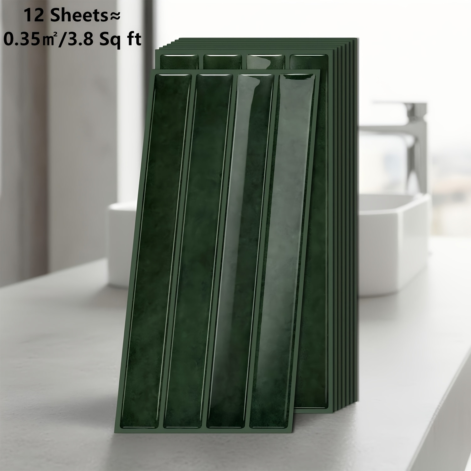 TEMU 12/24pcs Self-adhesive Wall Stickers, Peel& Stick Wallpaper, For Livingroom Kitchen Bathroom Dining Area Decor