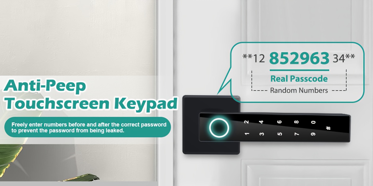 Cerradura Inteligente de Puerta con 1 Pin/Huella Digital/APP/Tarjeta IC/Control Remoto - Entrada Sin Llave Cerradura Electrónica con Alertas Similares a la Alarma Antirrobo, Apertura Forzosa y Respaldo, Bloqueo Intelligent para Hogar/Oficina/Hotel Compatible con Smartphones & Tarjetas (No Incluidos) Sistema Moderno de Seguridad con Escáner Dactilar, Control por App, Opciones Múltiples de Desbloqueo e Función de Desbloqueo Remoto, Manija Intelectual del Cerrojo Deportivo