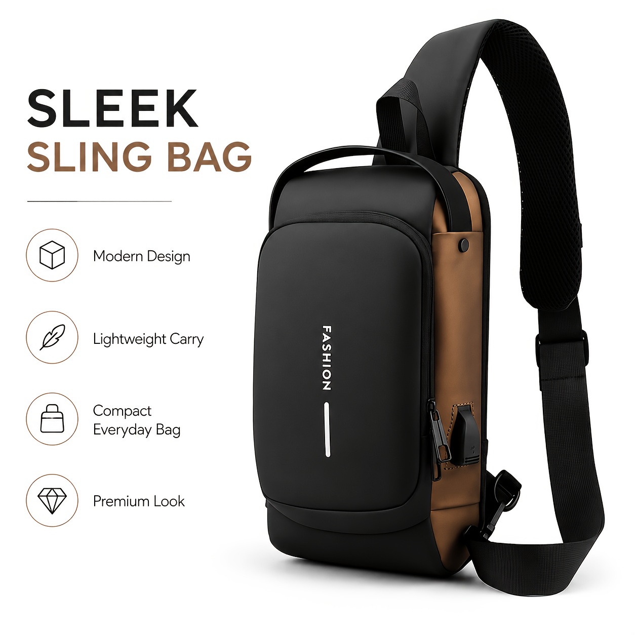 TEMU Combination Lock Motorcycle Bag, In Large And Small Sizes, Stylish Men's Oxford Crossbody Chest Bag | Motorcycle Shoulder Bag With Phone Pocket,