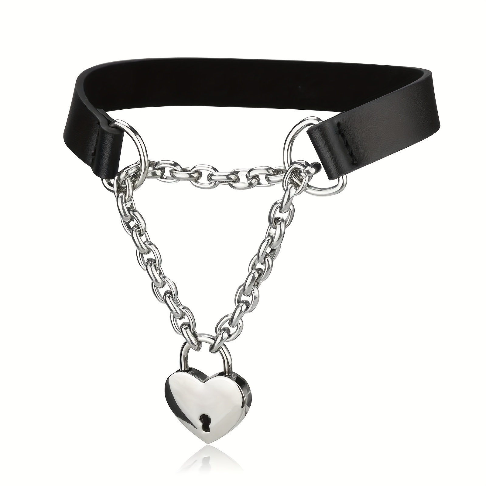 

Yanxyad Black Leather Choker Necklace With Heart-shaped Padlock & Key - Gothic Punk Rock Style, Stainless Steel Chain And Women, Punk Necklace