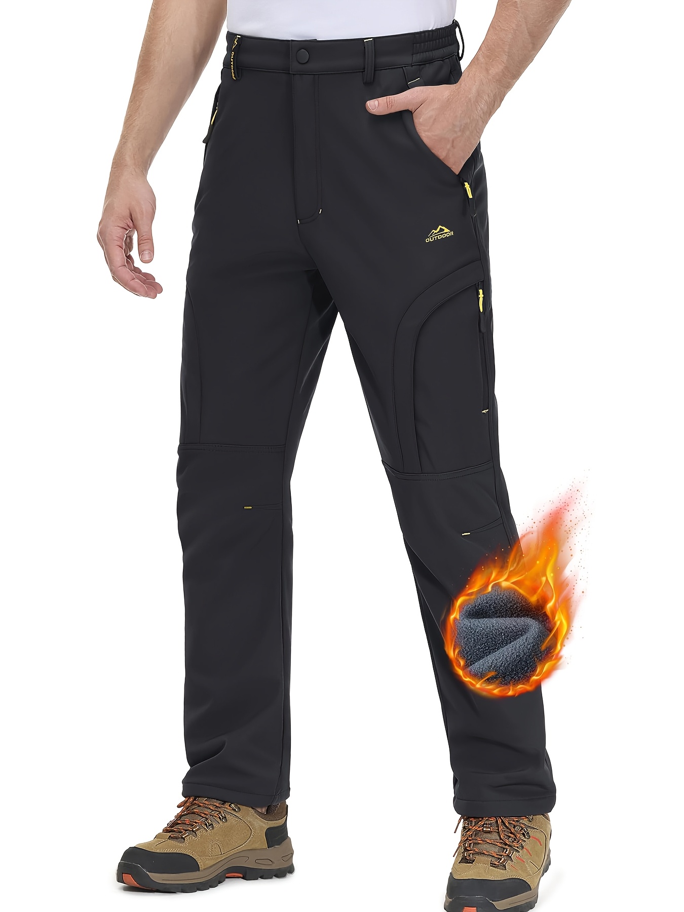 men fleece lined pants sold on Temu United States