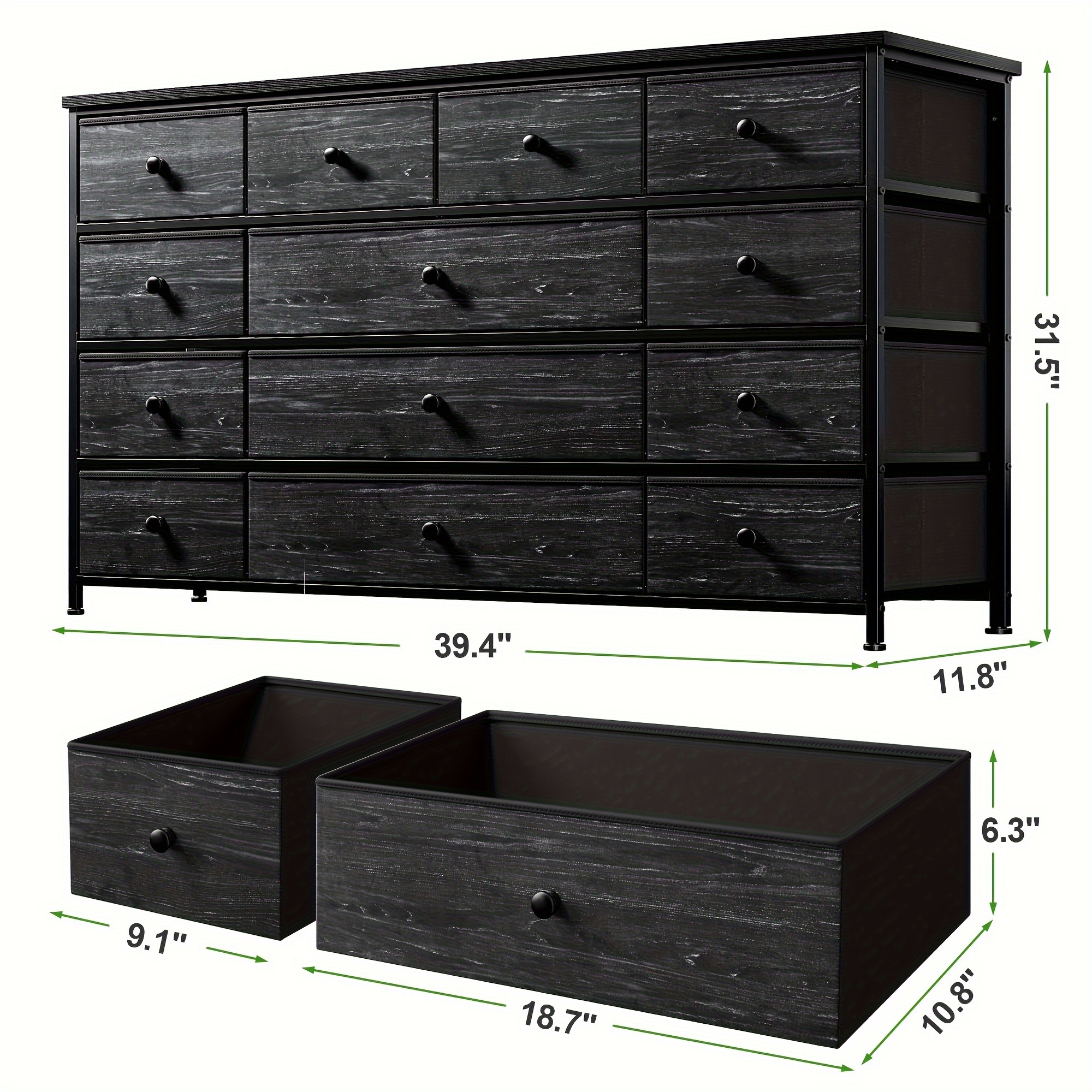 black dresser dresser bedroom dresser 13 storage drawers - Temu