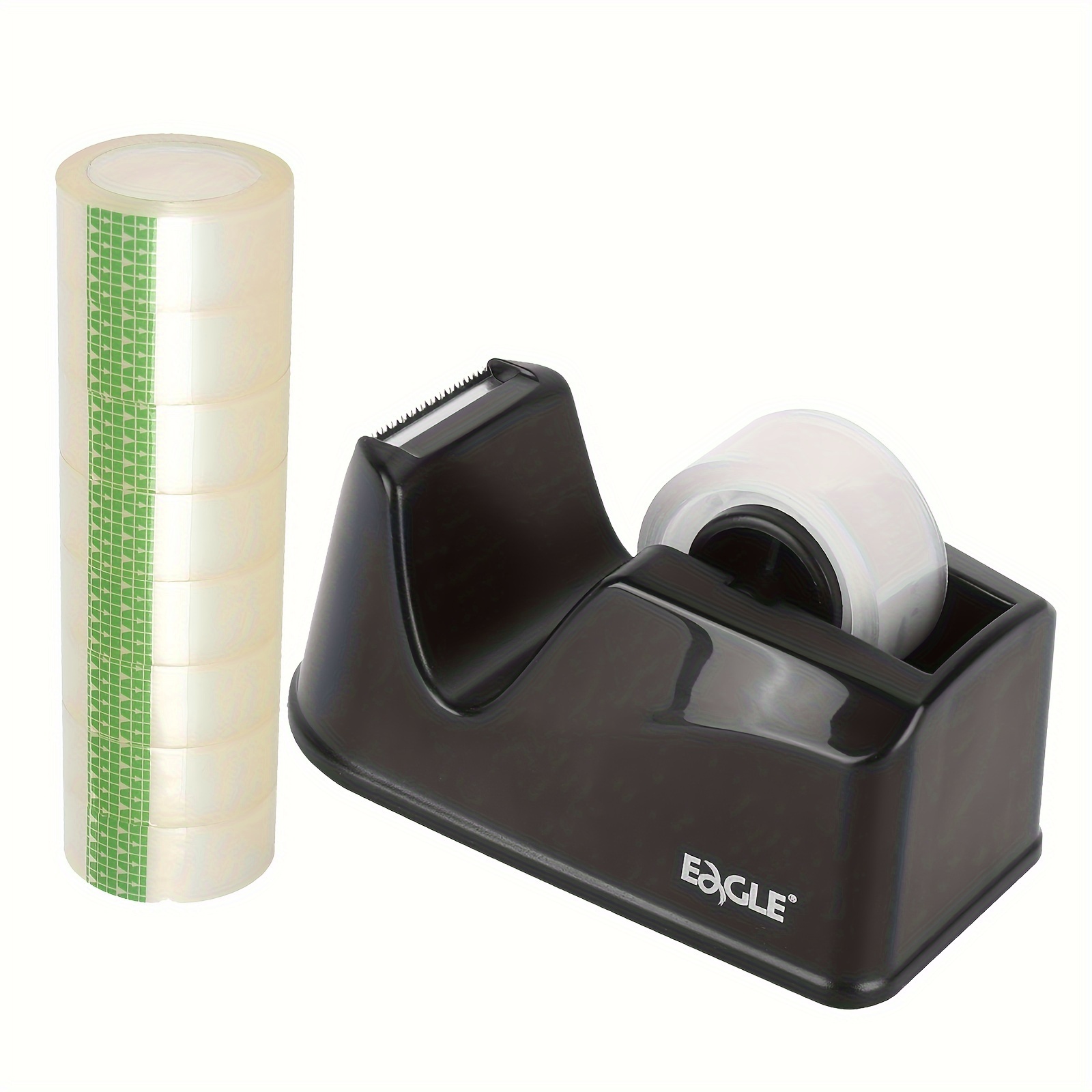 Image of Tape Dispenser With Transparent Tape, Suitable For 1/2-3/4 Inch Tape, Weighted Base Tape Cutter, Ideal For Use And Gift Wrapping