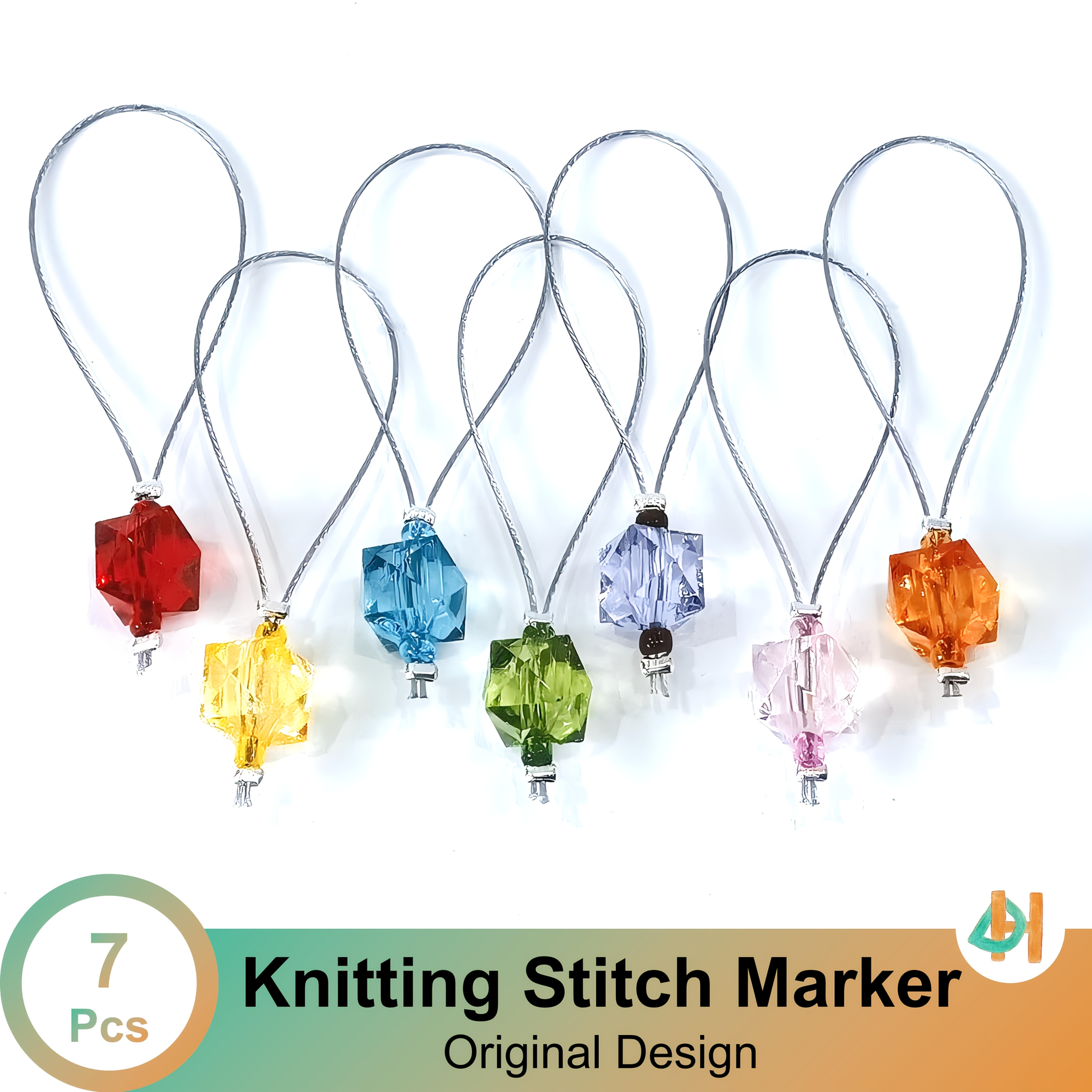 E-shop 7er-Set, Bunte Strickmarkierungsschnalle - Geeignet zum Zählen beim Stricken - Design von Domi Happy, Das Perfekte Geschenk für Dich