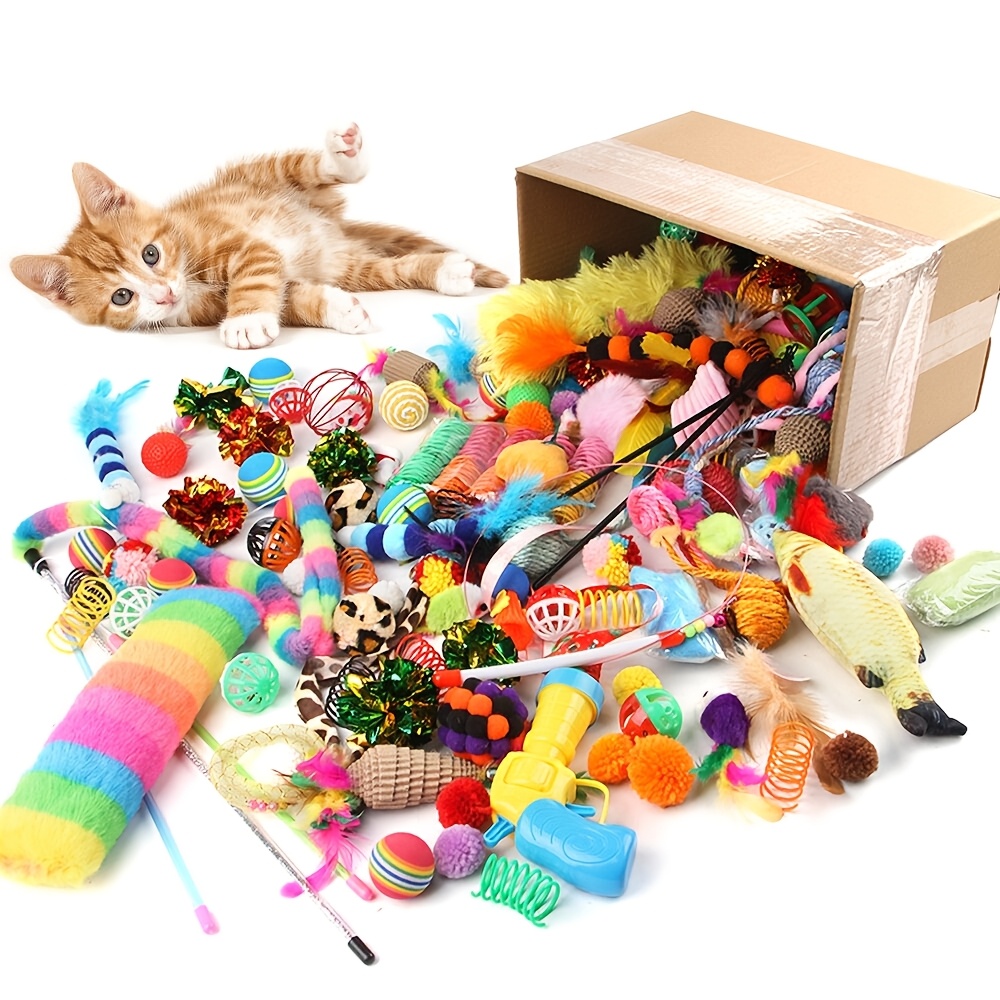 cat toys mixed pack. plastic toys - Temu