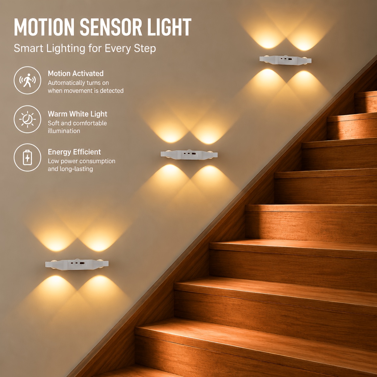 Dual-Pupil Four Cat Eye Dual-Sensor Light with Automatic On/Off
