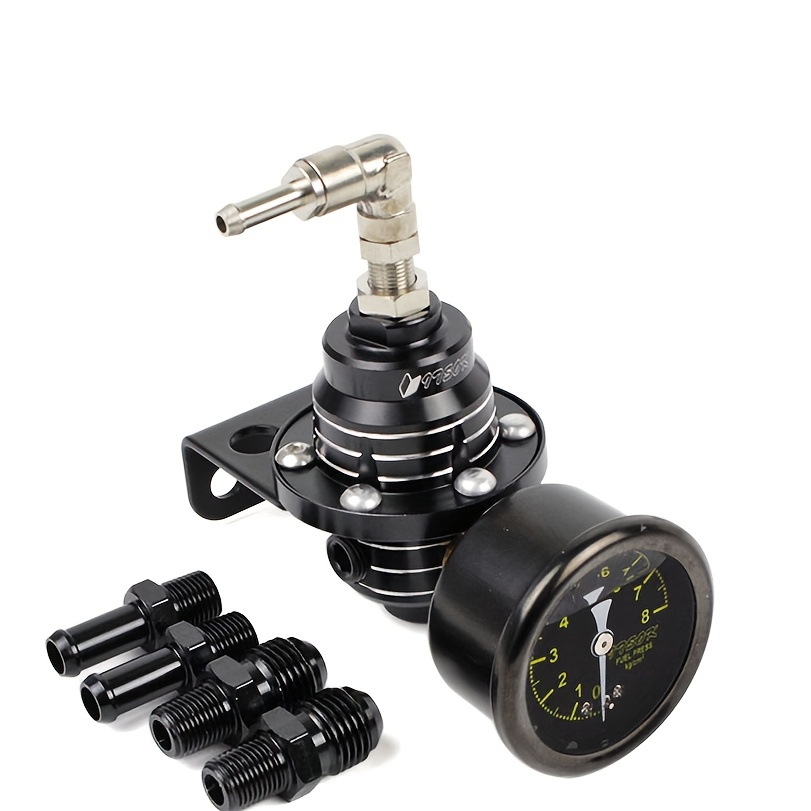 TEMU Itsok Racing Style Aluminum Universal Adjustable Fuel Pressure Regulator Oil Gauge Kit For Car Modification
