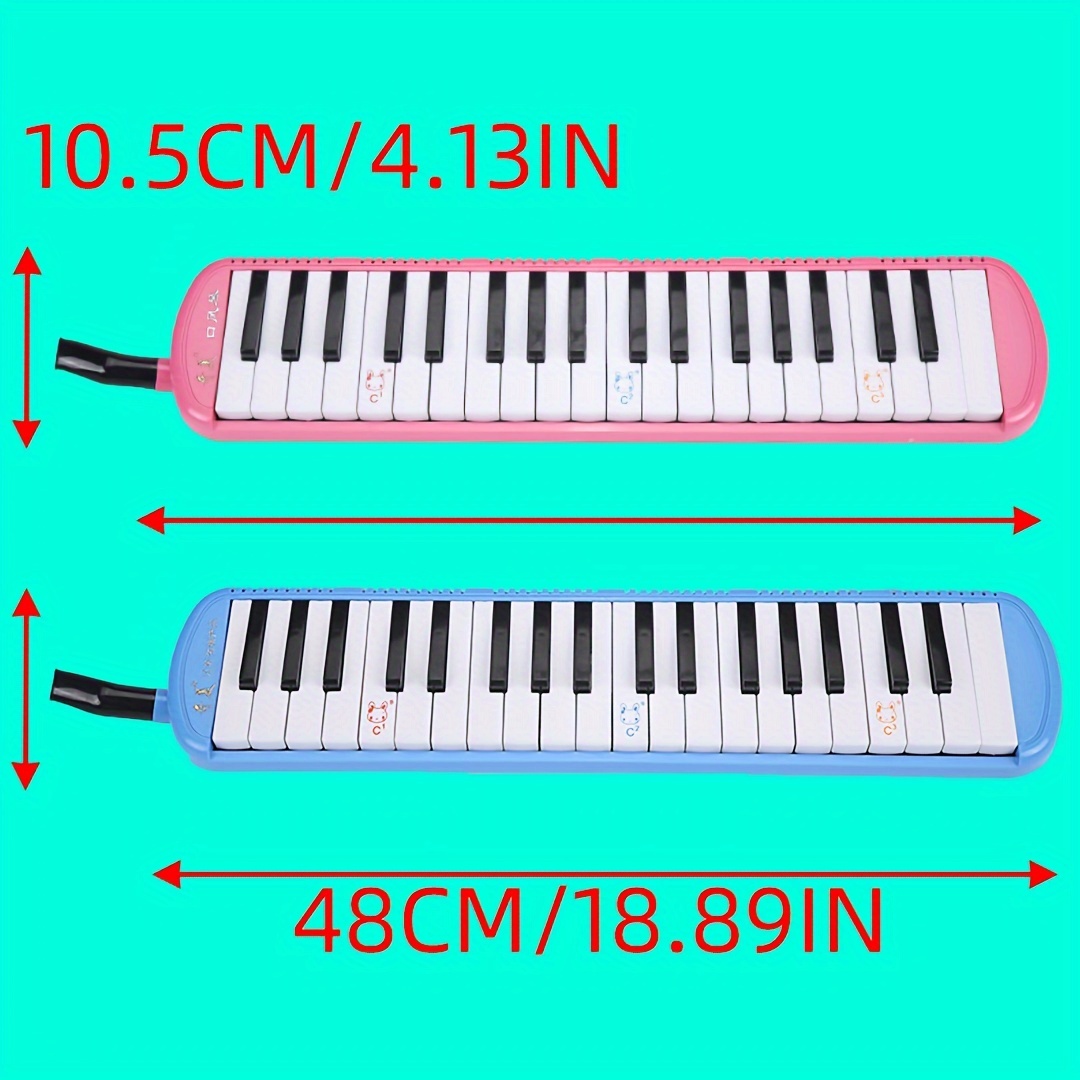 Melodica Instrument 37 keys Green Double Tubes Mouthpiece Temu