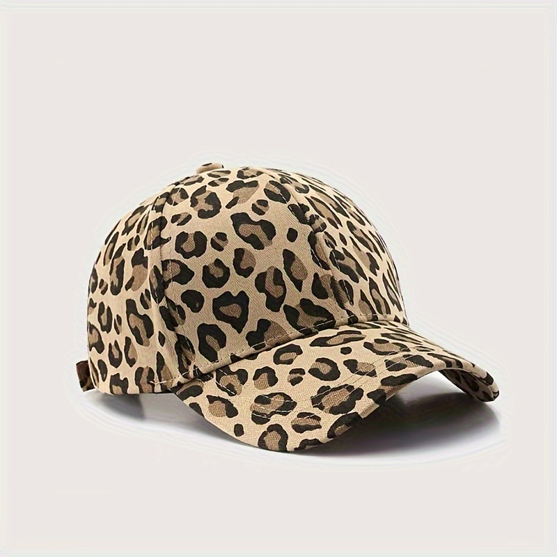 

Women's Leopard Print Baseball Cap, Adjustable All-season Sun Hat, Trendy Peaked Cap, Versatile Casual Headwear For Spring, Summer, Autumn, Winter