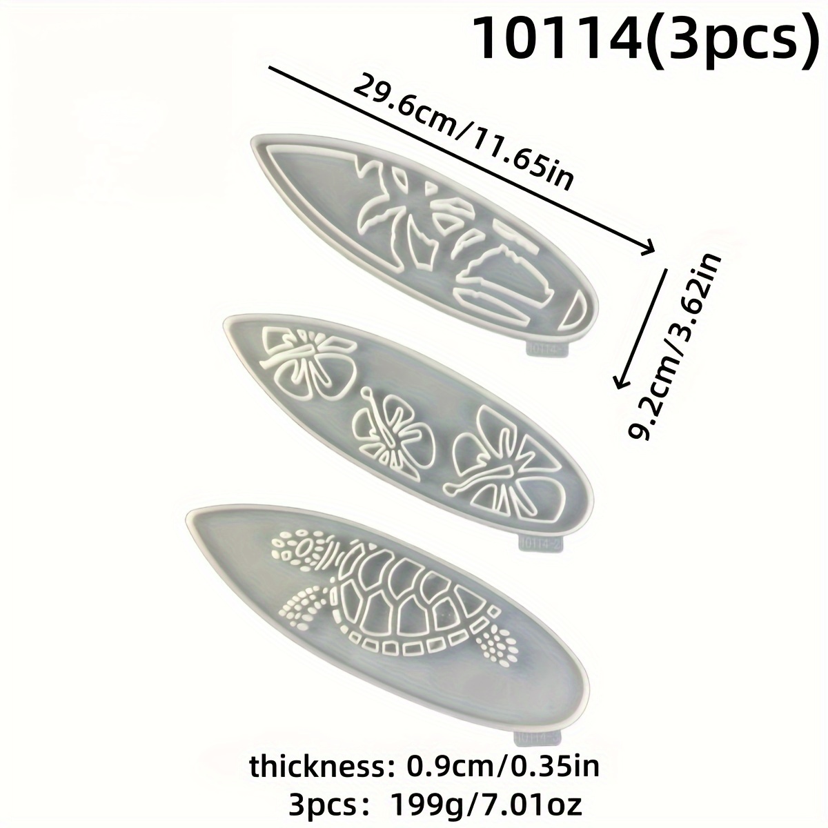 3pcs Surfboard Wall Decor Silicone Mold Hollow Wall Hanging For Living Room Background Wall Decoration Epoxy Resin Drip Mold Plaster Mold