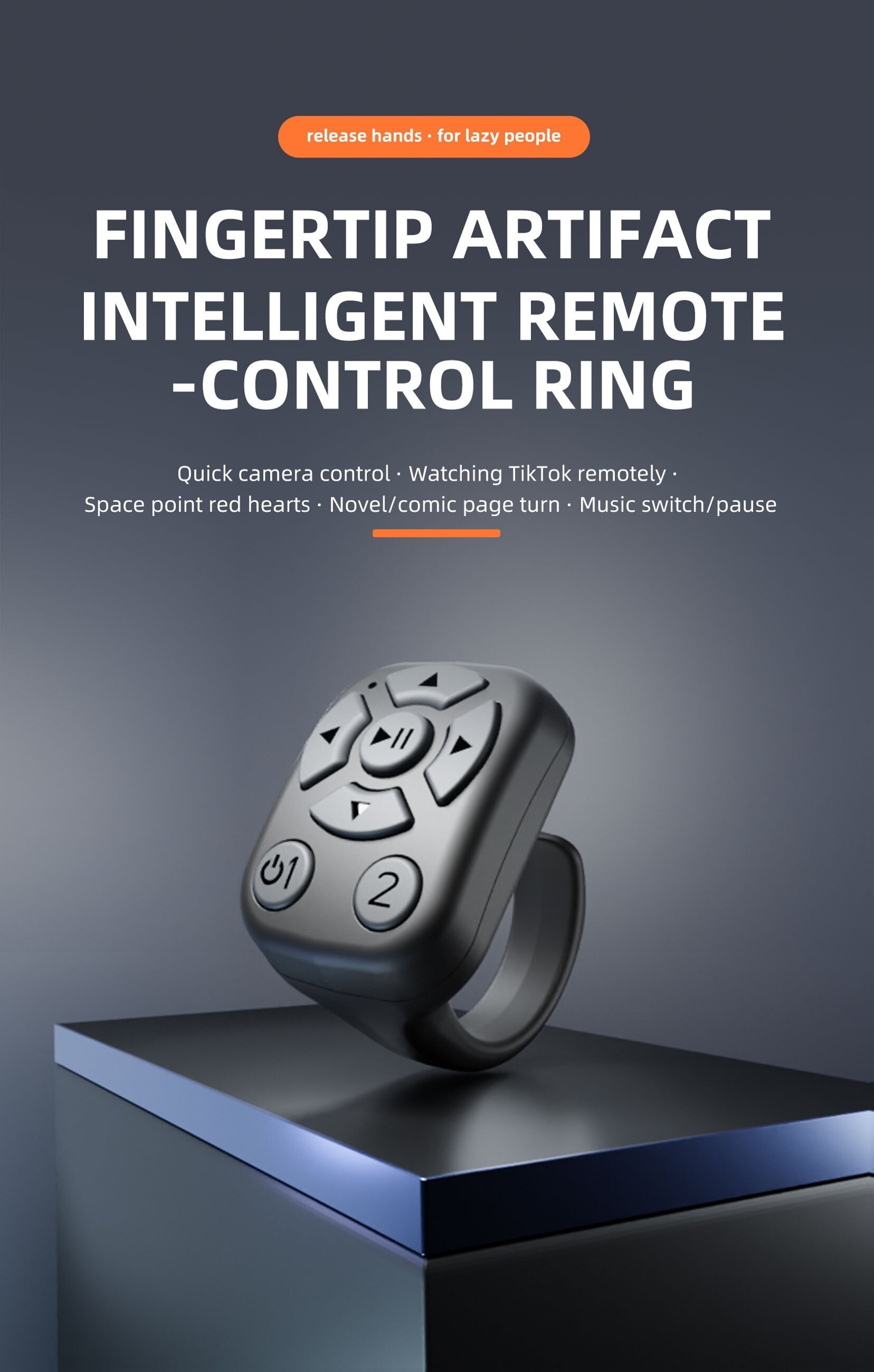 무선 링 리모컨 아이폰 아이패드 및 폰용 무선 리모컨 카메라 셔터 기능이 있는 핑거팁 무선 컨트롤 - Temu Republic of  Korea