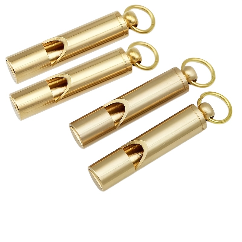 TEMU 4pcs Loud Emergency Whistles - Heavy With Design, Suitable For Outdoor, Camping, , Sports Competitions - Compact Safety Whistles, Essential For