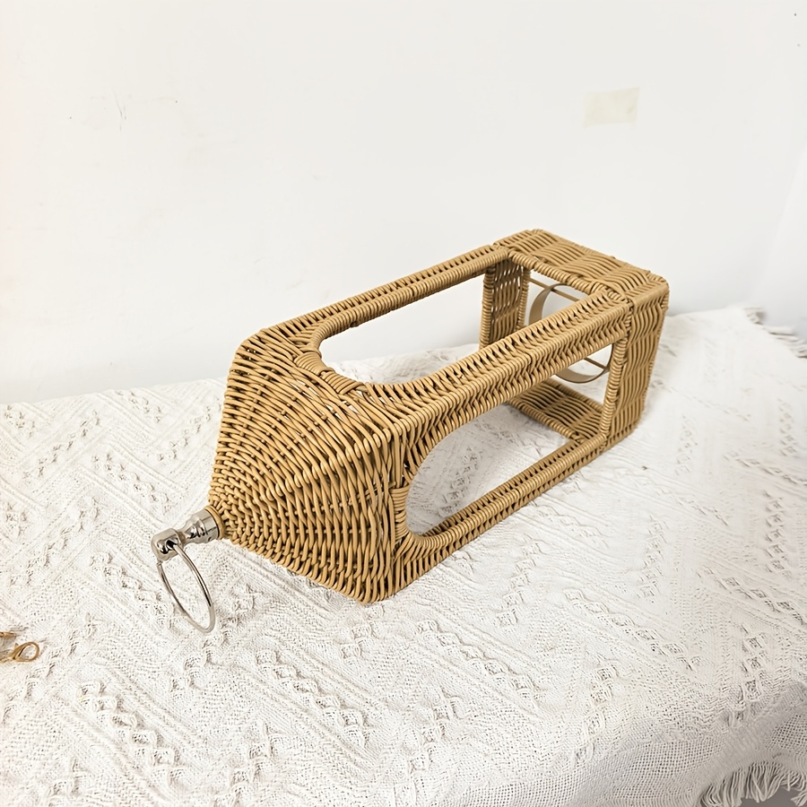 A Handmade Rattan-style Woven Lamp, Simple Decorative Lampshade, Outdoor Ambiance Decorative Lampshade, Atmospheric Rattan-style Woven Lampshade
