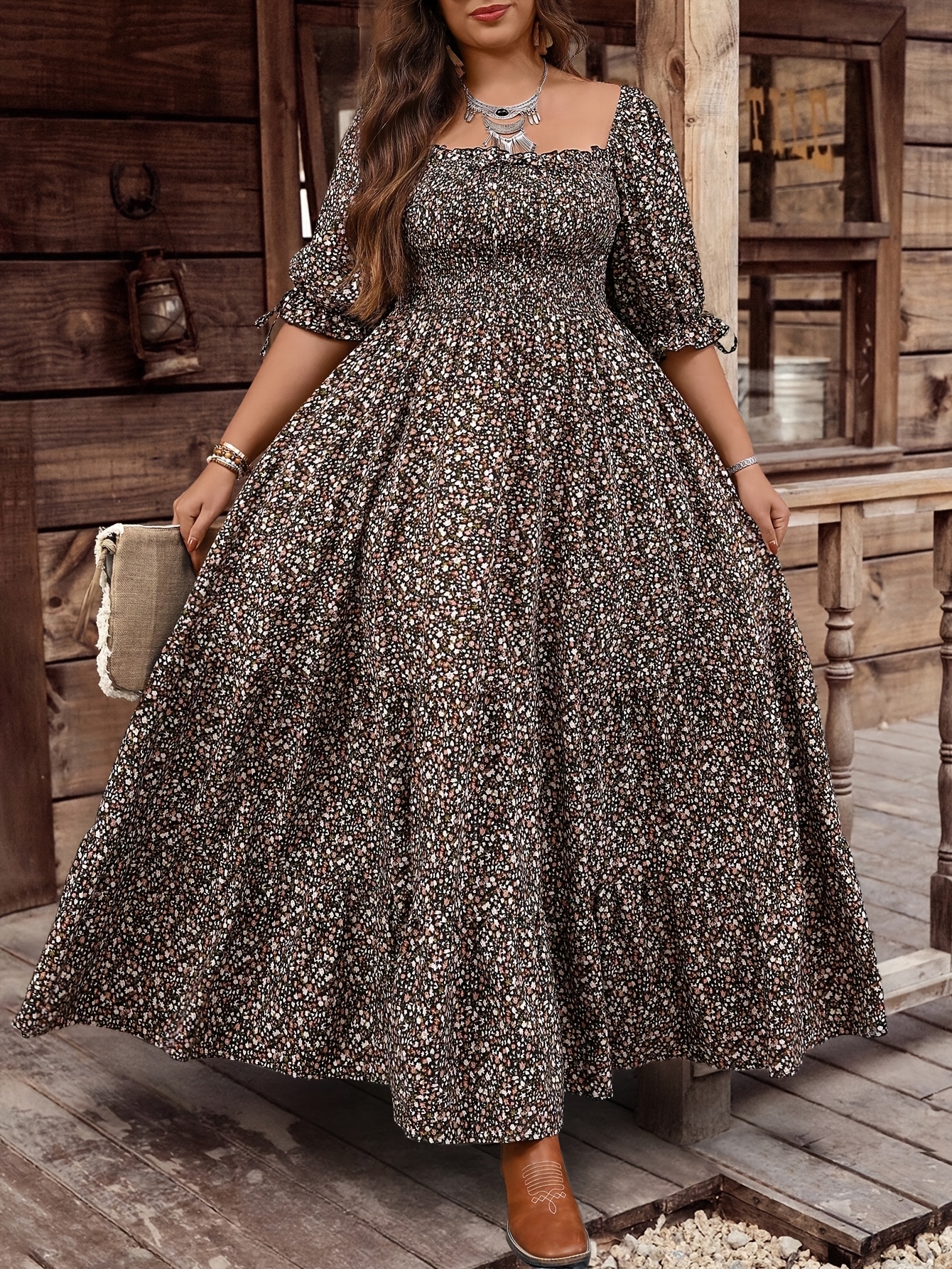 women's maxi dresses summer Plus Size Long Sleeve Maxi Dress Dark Navy / 4XL