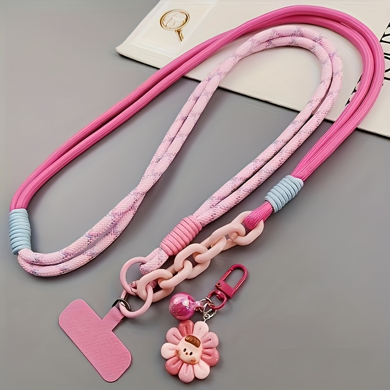 TEMU Braided Cord Suitable For Phone Lanyard, Horizontal Hanging With Side-hanging & No-obstruction Horizontal Cord For Smartphones, Tablets,