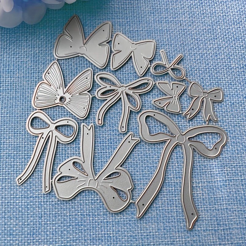 Image of Set Of 10 Bow-knot Die Cuts For Crafting Cards, Decorative Paper Gifts For Valentine's Day, Cutting Dies For Wedding And Birthday Decorations, And Rosette Embossing Templates For Scrapbooking Projects