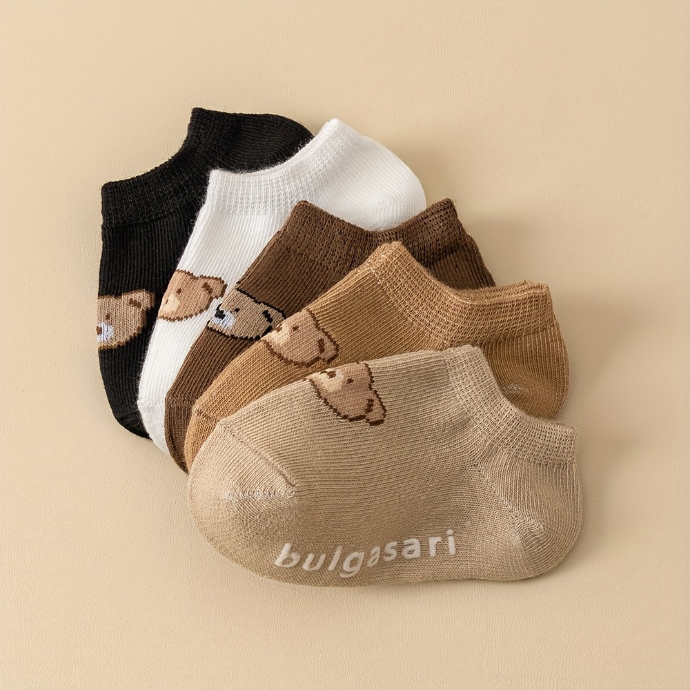 Image of 5pairs Baby Non-slip Socks For 0-5y Toddler Socks Cute Silicone Dot Sole For Boys And Girls