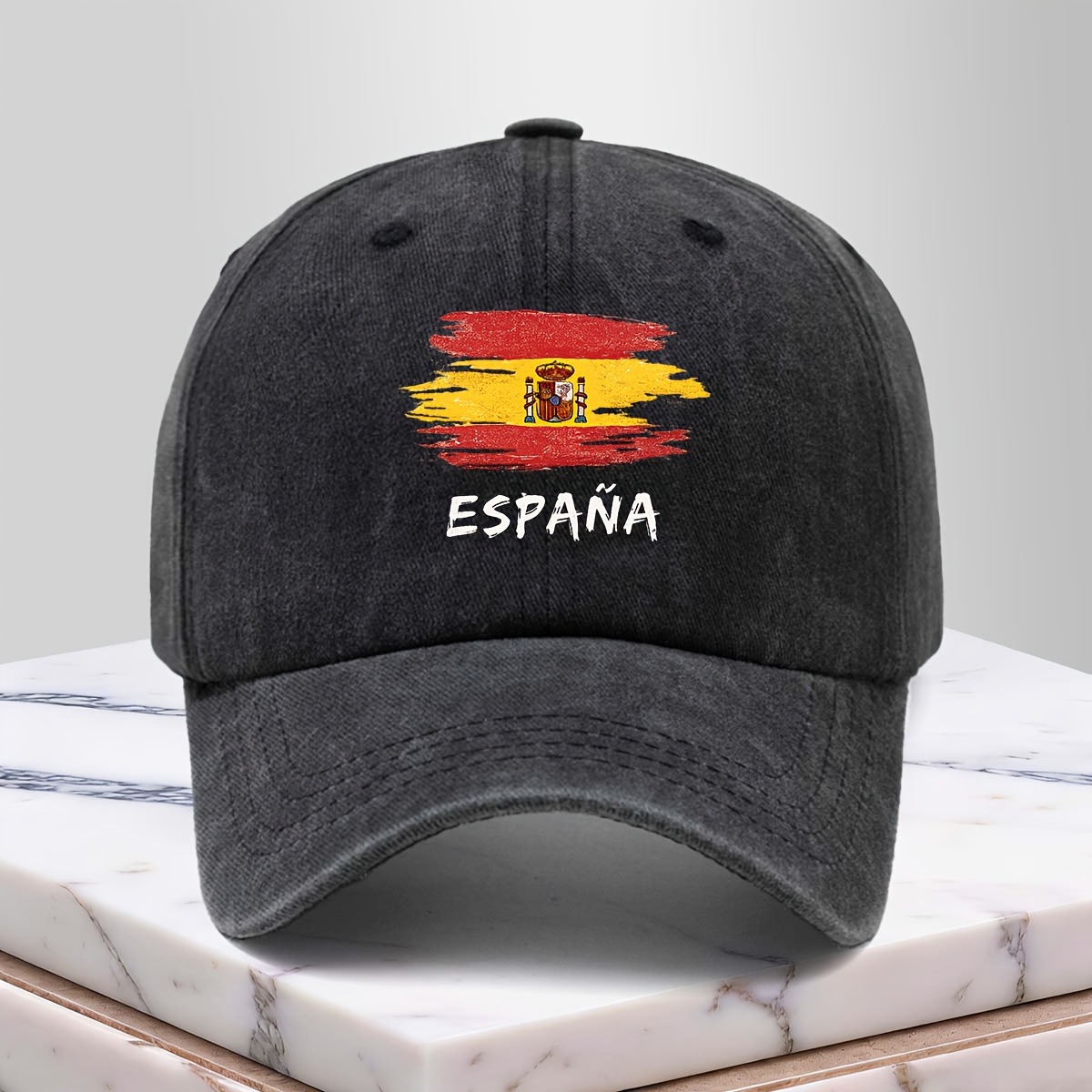 TEMU Gorra de béisbol con temática española y visera curva, para todas . un diseño que que el rostro parezca más pequeño, para hombres como para
