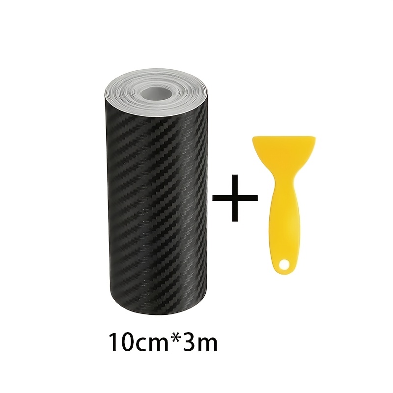 TEMU 2pcs/set 10cm X 300cm 3d Carbon Fiber Vinyl Wrap Tape Stickers, Car Window Decorative Trim, Door Sill Scratch Protector Automotive Vinyl Wrap