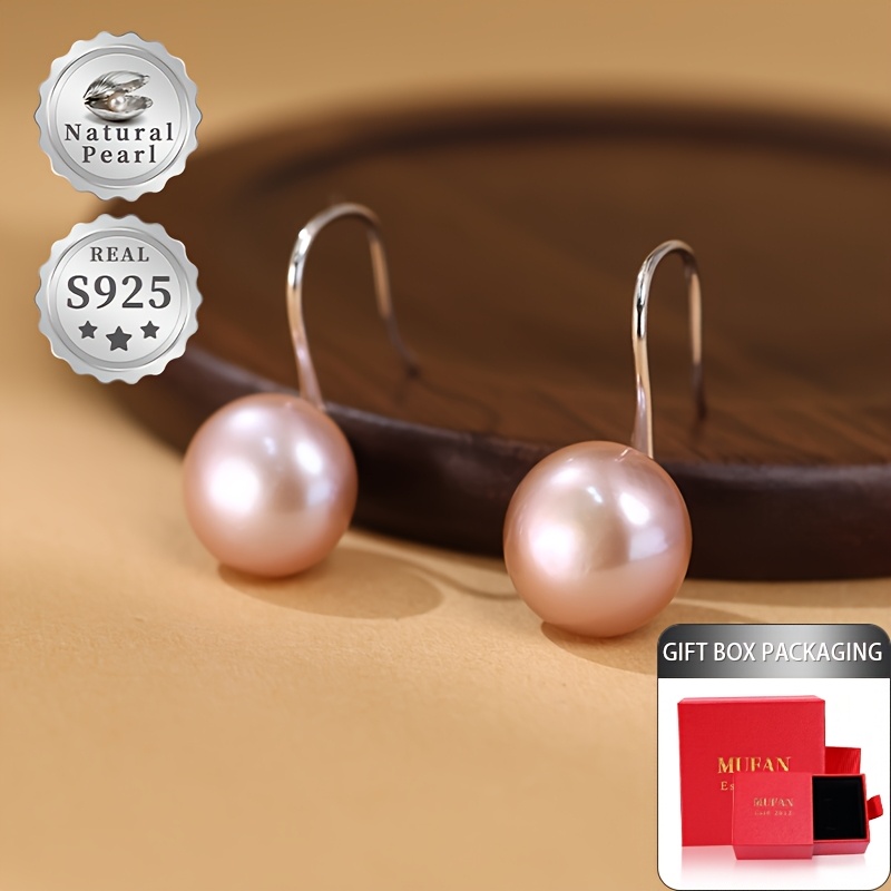 Gift Boxed 925 Sterling Silver Earrings with Freshwater Pearls