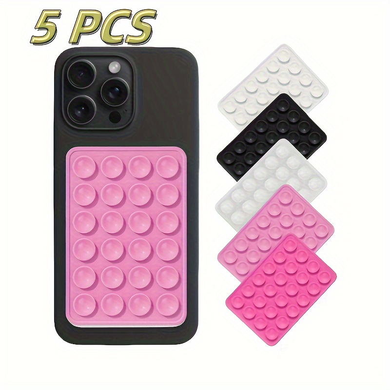 

5 Pcs Silicone Mobile Phone Sucker, Double-sided Mobile Phone Bracket, Soft Grip Silicone Suction, Anti-skid, Multi-function-surface Compatibility, Strong Adhesion, Non-perforated Wall Mounting