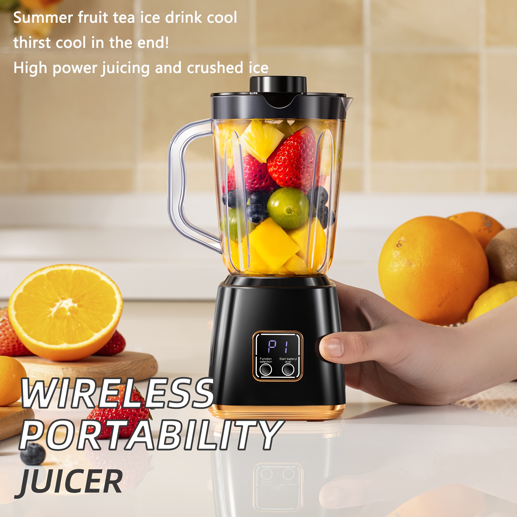 Battery Powered Portable Ice Blender Portable USB-Powered Cordless