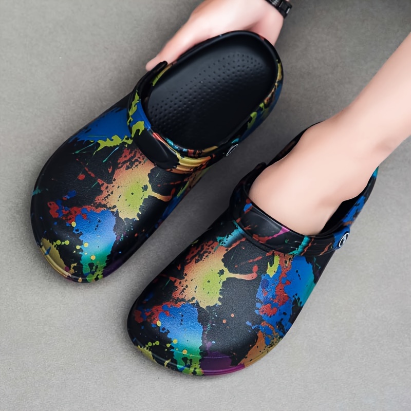 womens summer clogs breathable thick sole slip on sandals with   material for indoor outdoor use   solid color round toe design comfortable lightweight Product details 2