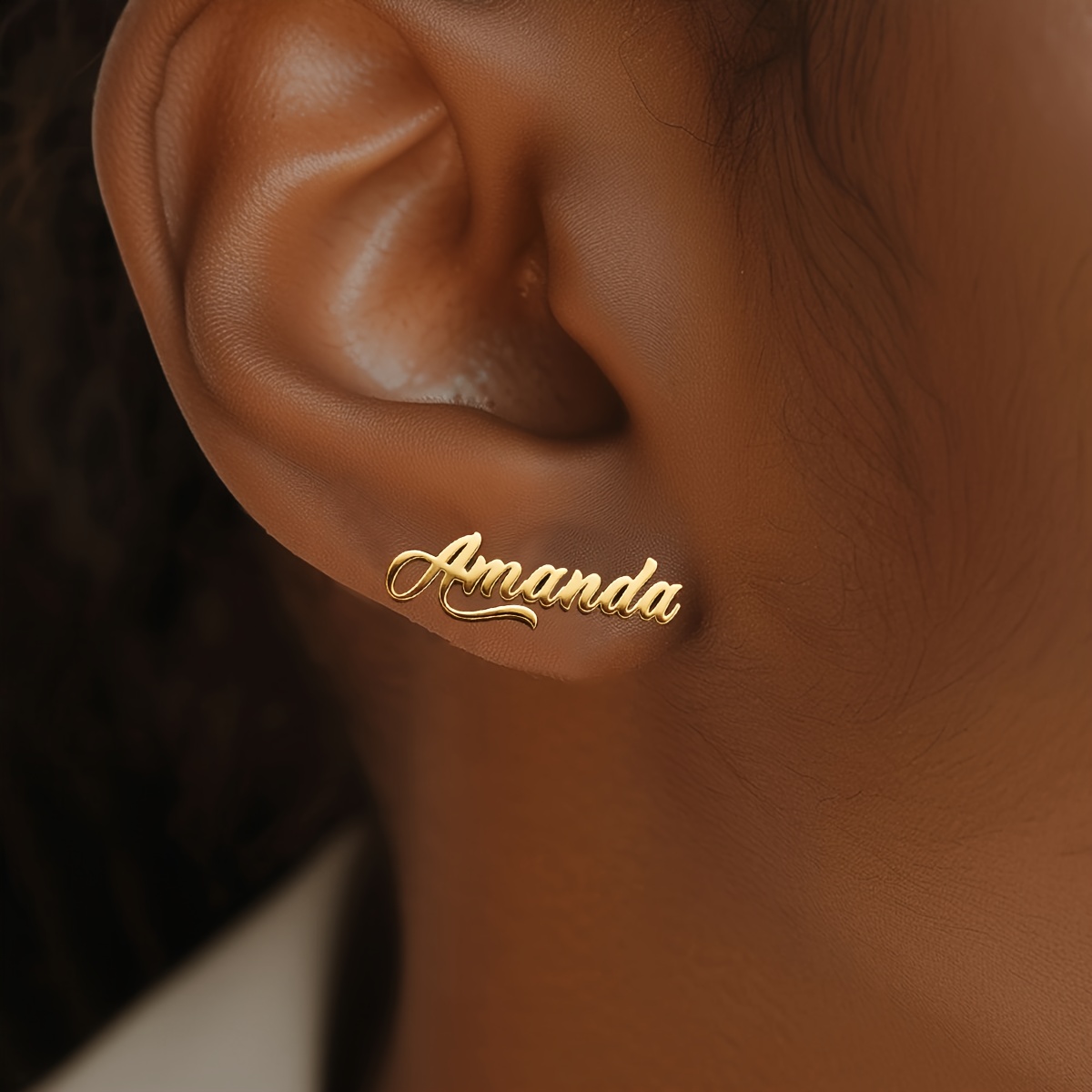TEMU 1 Pair Of Minimalist Custom Name Earrings, Women's Elegant Personalized Stainless Steel Nameplate Earrings; Classic Custom Jewelry, Women's