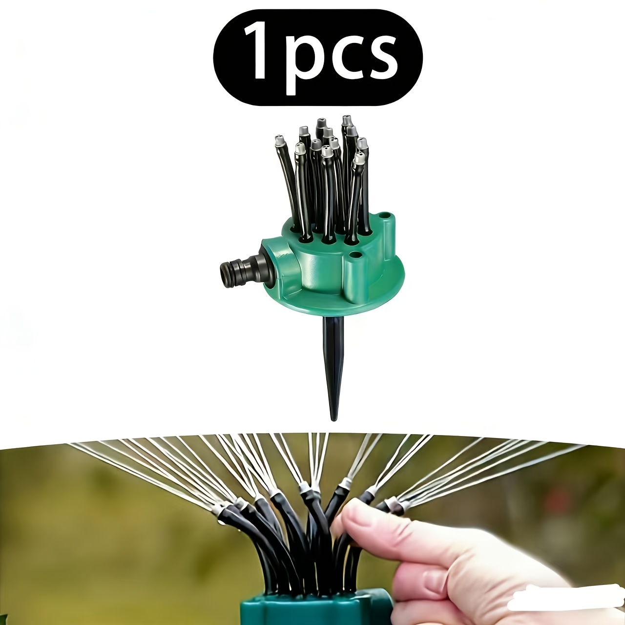 Image of A Set Of 1 Fully Automatic Garden Sprinkler With 360-degree Coverage, Designed For Watering Lawns And Gardens Without The Need For Electricity, Including Irrigation Accessories