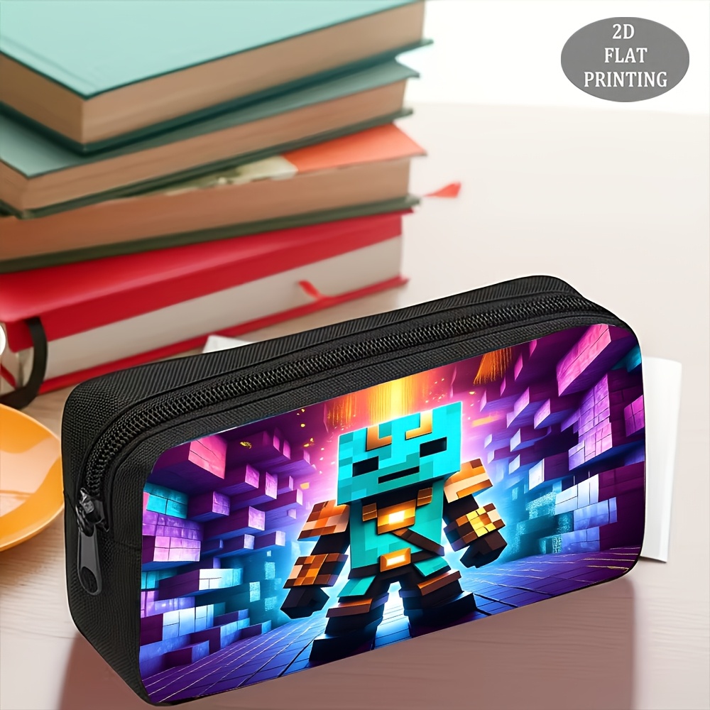 TEMU Trousse à crayons rétro pixelisée de science-fiction, 1 pièce, pour , les et - Convient pour stylos, crayons - Bureau avec rangement à thème,