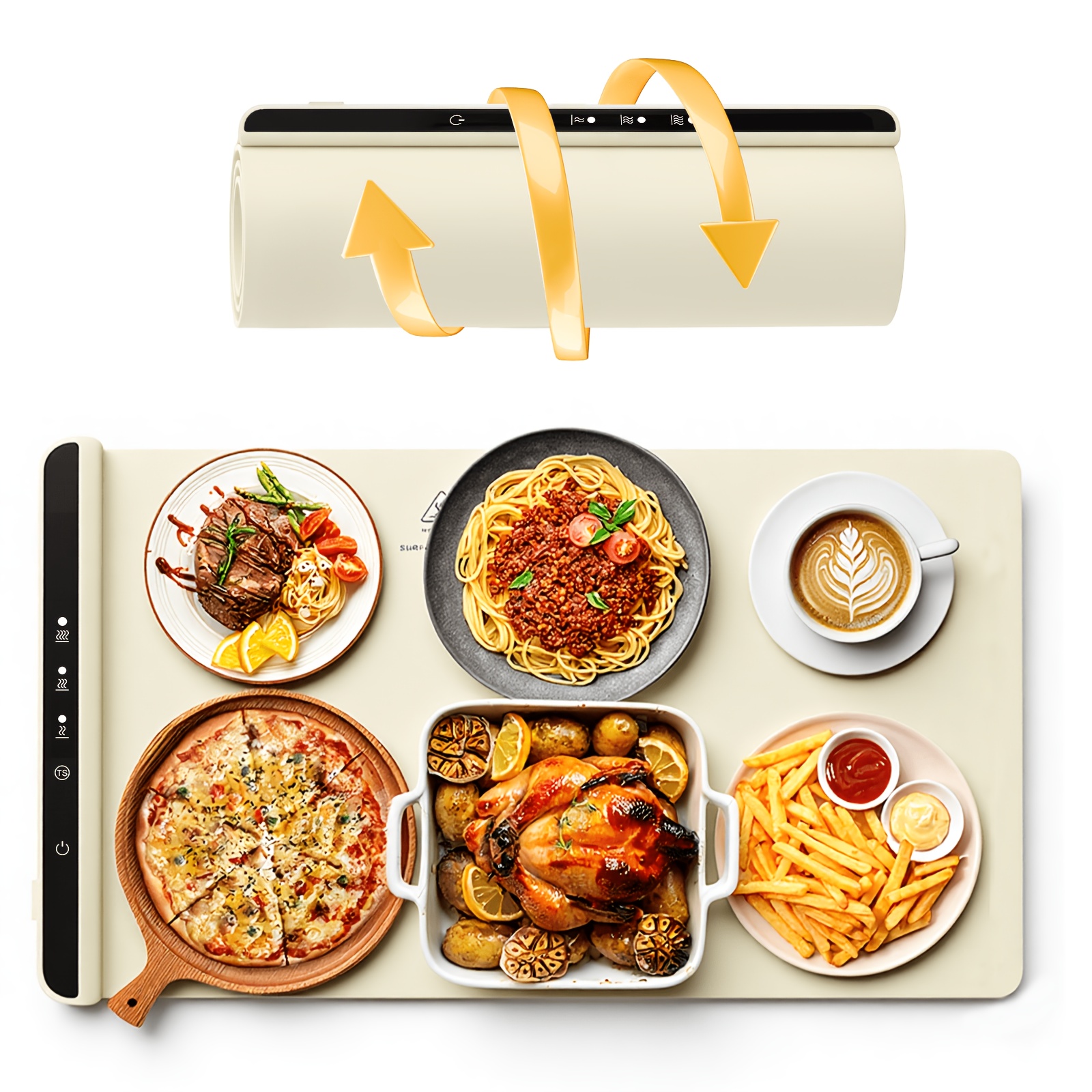 TEMU Warming Mat For Food Extra Large 26"x15" With Black Storage Bag, Fast Heating Electric Silicone For Food Warmer Trays For Chafing Dishes &