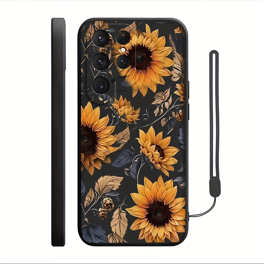 TEMU Phone Case - Chrysanthemum Design In , Hand-drawn Phone Case Compatible With For S25/s24 Ultra/s23 Plus/s23/s22+/s21/s20 Fe/note20 Ultra/10plus,