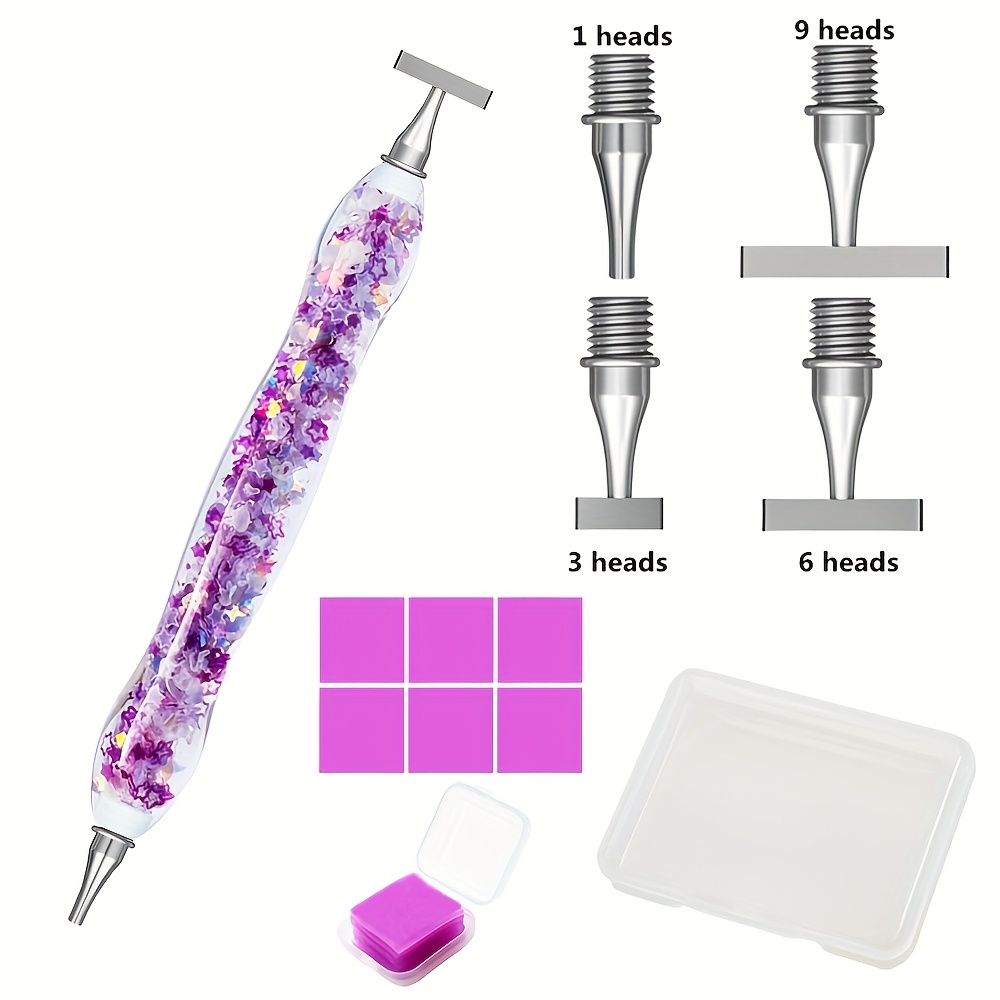 New Threaded Diamond Painting Dot Drill Tool, Versatile Stainless Steel Screw Thread Tips, 1 Resin Pen + 4 Threaded Pen Tips With Storage Box + 6 Glue With Storage Box